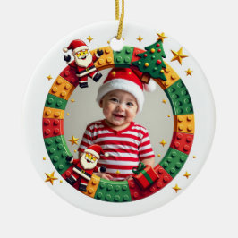 1st Christmas 2 sided Festive Builder Keramik Ornament