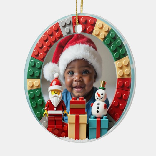 1st Christmas 2 sided Festive Builder Keramik Ornament (Links)