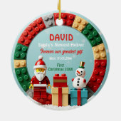 1st Christmas 2 sided Festive Builder Keramik Ornament (Hinten)