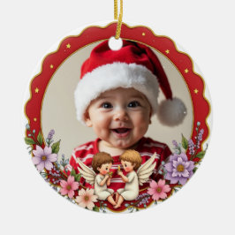 1st Christmas 2 sided Golden Keepsake Keramik Ornament