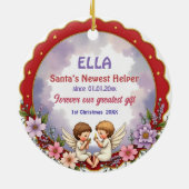 1st Christmas 2 sided Golden Keepsake Keramik Ornament (Hinten)