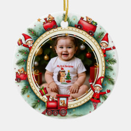 1st Christmas 2 sided, Holiday Express Keramik Ornament