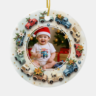 1st Christmas 2 sided, Little Joyride Keramik Ornament