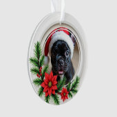1st Christmas 2-sided “Paws & Poinsettias” Ornament (Vorderseite)
