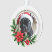 1st Christmas 2-sided “Paws & Poinsettias” Ornament (Vorderseite)