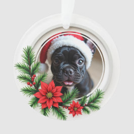 1st Christmas 2-sided “Paws & Poinsettias” Ornament