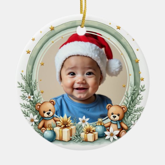 1st Christmas 2 sided, Rainbow Wishes Keramik Ornament (Vorne)