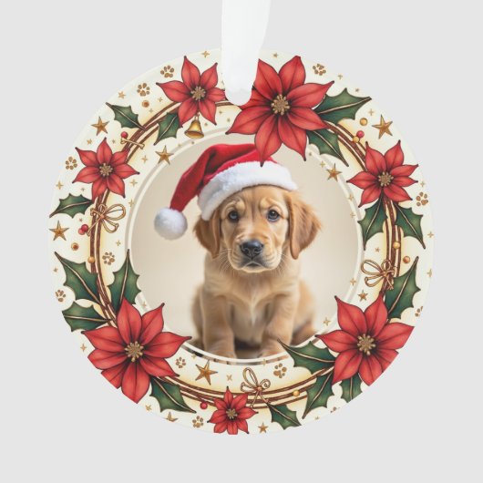 1st Christmas 2-sided Santa Paws Forever Ornament (Vorderseite)