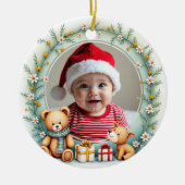 1st Christmas 2 sided Santa’s Newest Helper Keramik Ornament (Vorne)