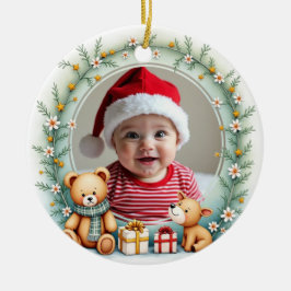 1st Christmas 2 sided Santa’s Newest Helper Keramik Ornament