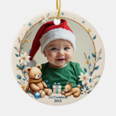 1st Christmas 2 sided Starry Snuggles Keramik Ornament (Vorne)