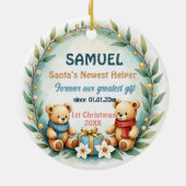 1st Christmas 2 sided Teddy Tidings Keramik Ornament (Hinten)