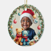 1st Christmas 2 sided, Teddy Tidings Keramik Ornament (Links)