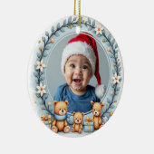 1st Christmas 2 sided Teddy Tidings Keramik Ornament (Rechts)