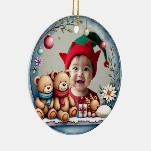 1st Christmas 2 sided, Tiny Toes & Tinsel Keramik Ornament (Rechts)