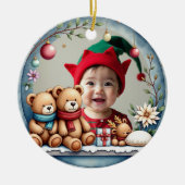 1st Christmas 2 sided, Tiny Toes & Tinsel Keramik Ornament (Vorne)