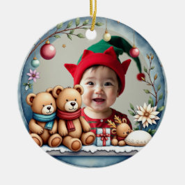 1st Christmas 2 sided, Tiny Toes & Tinsel Keramik Ornament