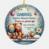 1st Christmas 2 sided, Tiny Toes & Tinsel Keramik Ornament (Hinten)