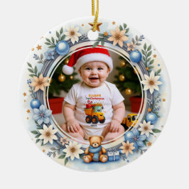 1st Christmas 2 sided, Twinkle & Cheer Keramik Ornament