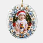 1st Christmas 2 sided, Twinkle & Cheer Keramik Ornament (Links)