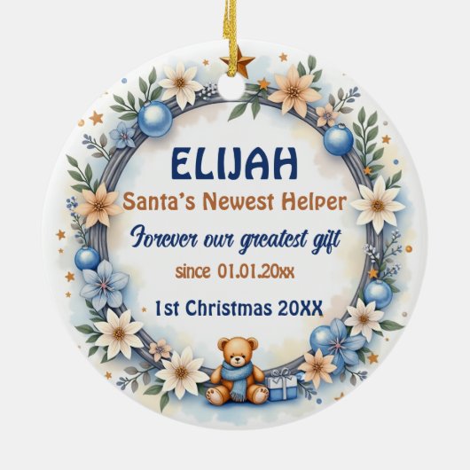 1st Christmas 2 sided, Twinkle & Cheer Keramik Ornament (Hinten)