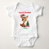 🎄1st Christmas, custom text, Doe-Re-Mi Christmas Baby Strampler (Vorderseite)