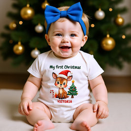 🎄1st Christmas, custom text, ReinDEERly Beloved Baby Strampler