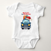 1st Christmas, custom text, Vroom for the Holidays Baby Strampler (Vorderseite)