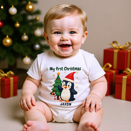 🎄1st Christmas, custom text, Waddle & Wonder Baby Strampler