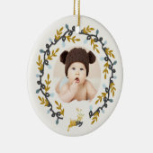 1st Christmas Deer with Wreath Beige Keramik Ornament (Rechts)