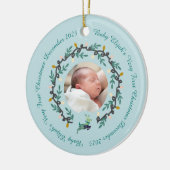 1st Christmas Deer with Wreath Teal2 Keramik Ornament (Links)