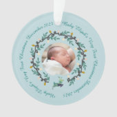 1st Christmas Deer with Wreath Teal Acrylic Ornament (Vorderseite)