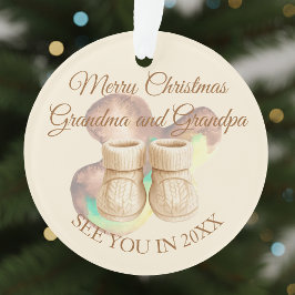 1st Christmas Grandma & Grandpa - Baby Booties Ornament