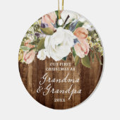 1st Christmas Grandma Grandpa Personalized Rustic Keramik Ornament (Links)