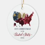 1st Christmas In The United States Personalized Keramik Ornament (Links)