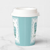 1st Christmas Mittens Green Bow Holiday Paper cup Pappbecher (Rechts)