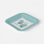 1st Christmas Mittens Green Bow Holiday Pappteller (Gewinkelt)