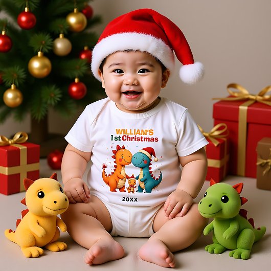 1st Christmas, own text, Merry Hatchmas Trio Baby Strampler