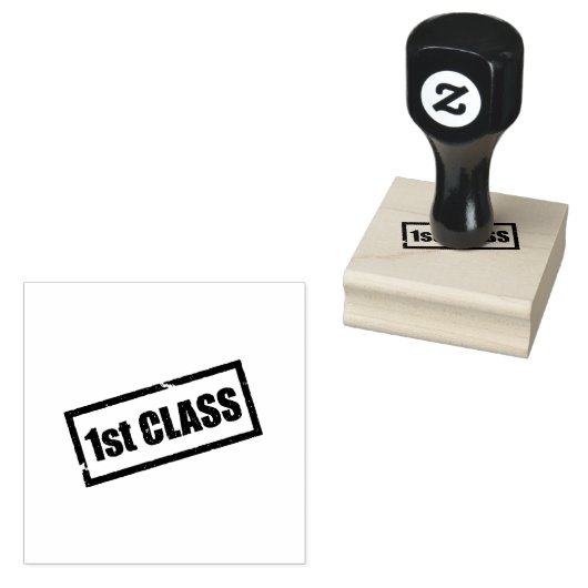 1st Class Top Performance Logo Document Seal Black Gummistempel (Stempel)