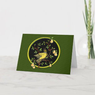 1st Day of Christmas Card (Green/Blank) Feiertagskarte