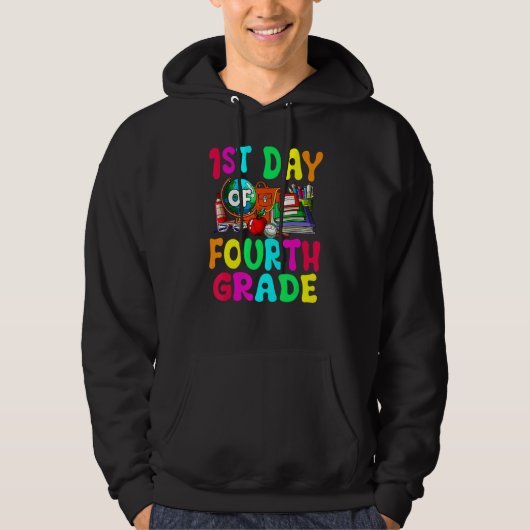 1st Day Of Fourth Grade Cute Back To School First Hoodie (Vorderseite)