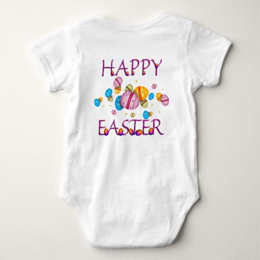1st Easter Personalized Bunny delivers Easter Eggs Baby Strampler (Rückseite)