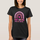 1st First Grade Has My Heart Rainbow Valentines Da T-Shirt (Vorderseite)