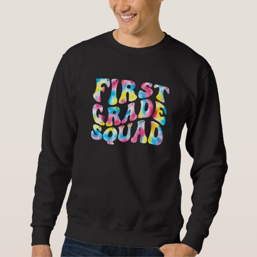 1st First Grade Squad Teacher Back To School Retro Sweatshirt (Vorderseite)