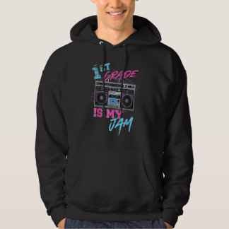 1st Grade Is My Jam Vintage 80s Boombox Teacher St Hoodie