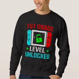 1st Grade Level Unlocked Back To School Gamer Boy Sweatshirt
