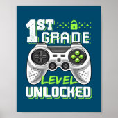 1st Grade Level Unlocked Video Game Back to Poster (Vorne)