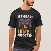 1st Grade Level Unlocked Video Game Back To School T-Shirt (Vorderseite)
