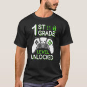 1st Grade Level Unlocked VideoGame Gamer Back to S T-Shirt (Vorderseite)