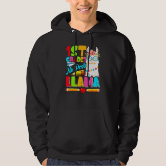 1st Grade No Prob Llama First Day Back To School 2 Hoodie